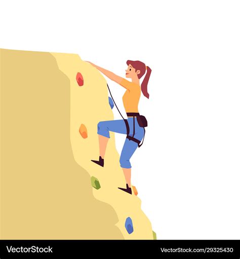 Girl Rock Climbing Clipart
