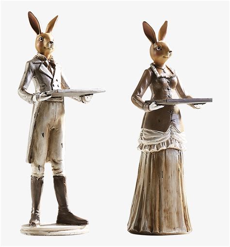 Bunny Rabbit Waitress Lady Figure Resin Statues For Figurine
