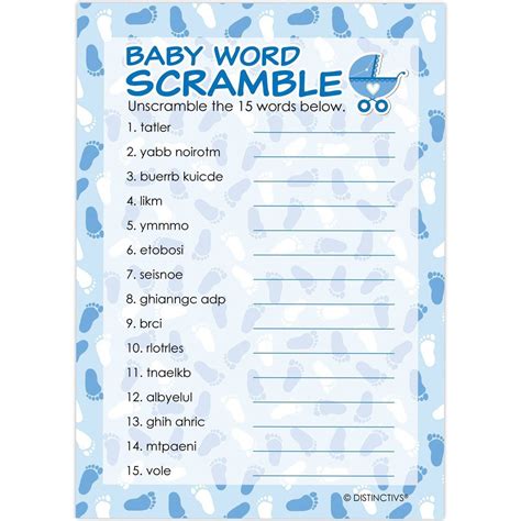 Baby Shower Scramble Baby Word Scramble Scramble Game Simple Baby