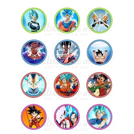 Dragon ball z free printable boxes. Dragon Ball Super, Goku, Vegeta, Gohan Edible Cupcake ...