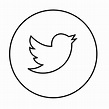 twitter logo vector line drawing svg | Vectoy