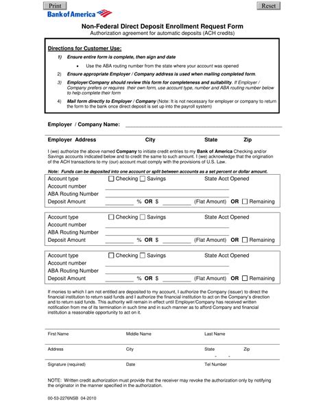 The payee can take a check print and the man told his brother to tear up the $5000 check and he voided the check in his checkbook. Download Bank of America Direct Deposit Form | PDF | FreeDownloads.net