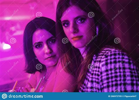 Couple Friends Girl In Nightclub Stock Image Image Of Happy Lifestyle 266972705