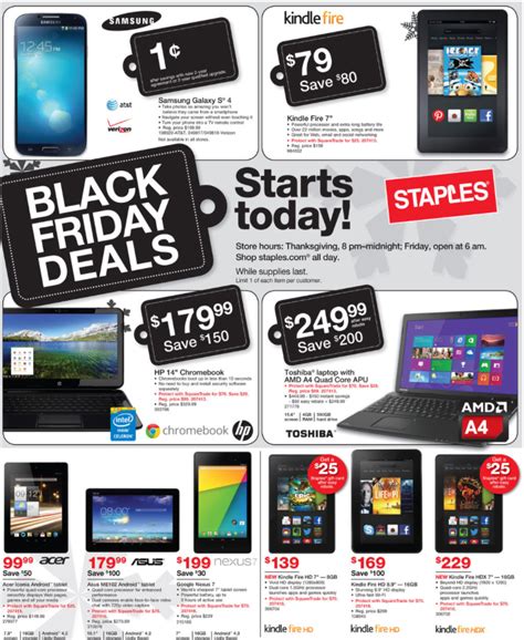 What Store Has 7 Tablet For 39.00 On Black Friday - Staples Black Friday: Nexus 7 2nd gen 16GB $199, Toshiba 1TB $50