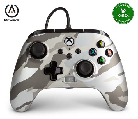 Xbox Enhanced Wired Controller Metallic White Camo Xbox Series X