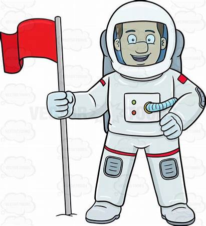 Astronaut Clipart Flag Preschool Male Smiles Astronauts