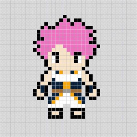 Natsu Fairy Tail Anime Pixel Art Patterns Natsu Fairy Tail