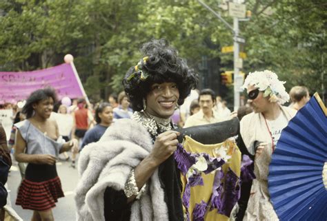 Photographic Slide Of Marsha P Johnson At A New York City Gay Pride Parade Smithsonian