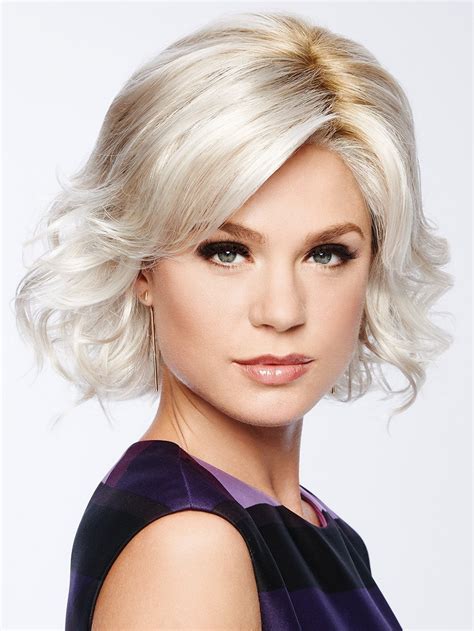 Platinum Blonde Synthetic Lace Front Bob Wavy Wigs