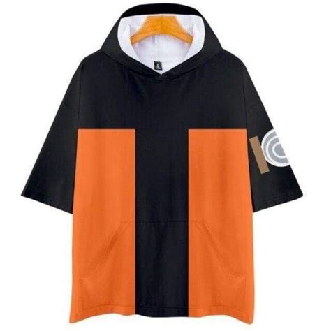 Naruto Short Sleeve Hoodie Naruto Uzumaki Shippuden Naruto Apparel