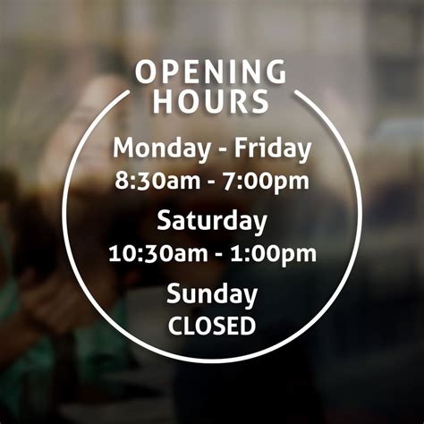Shop Restaurant Bar Restaurant Open Opening Hours Times Sign Decal