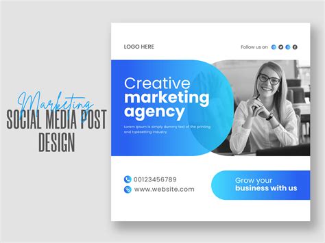 Creative Marketing Agency Social Media Post Design Template By Hafizul Islam On Dribbble