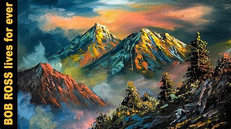 Bob Ross And His Techniques Live For Ever Mountain Painting Tutorial