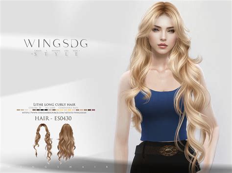 The Sims Resource Lithe Long Curly Hair Es0430