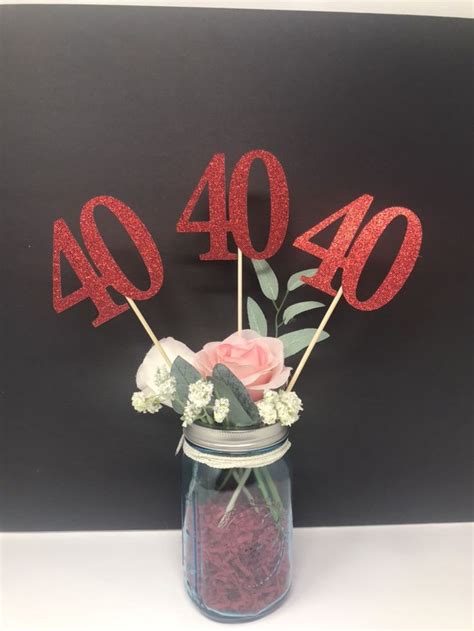 Birthday Centerpiece 40th Anniversary 40th Celebration 40th Etsy
