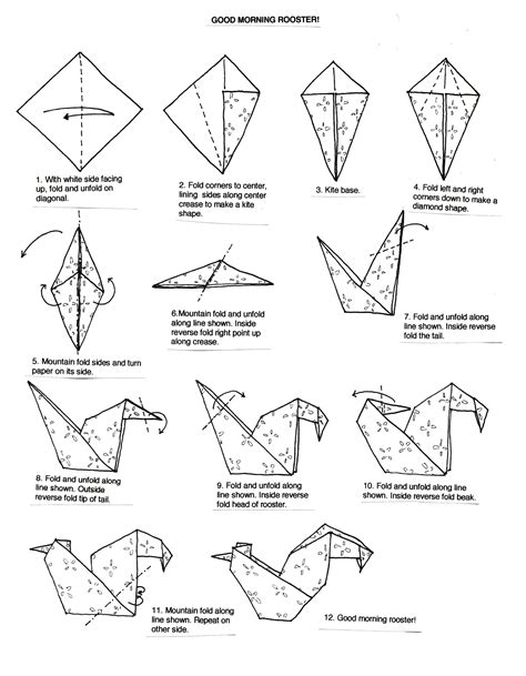 Then, fold the top corners to the bottom and press the sides in so the paper is folded up in a small square. origami instructions | Design origami, Origami fox, Origami
