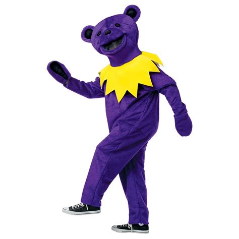 grateful dead dancing bear purple adult costume one size