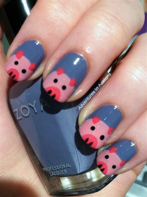 Piggy Nails Tutorial! - Adventures In Acetone