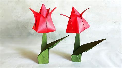 How To Make Beautiful Paper Tulip Flowers Easy Origami Tulip Flowers