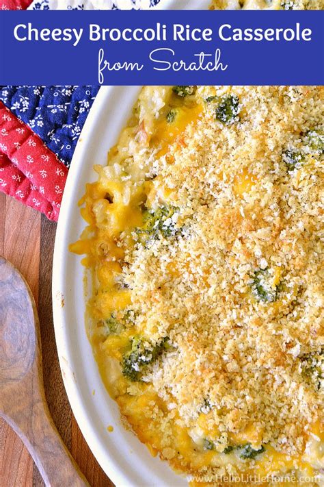 My new twist is made with fresh, wholesome ingredients. Cheesy Broccoli Rice Casserole from Scratch | Hello Little Home