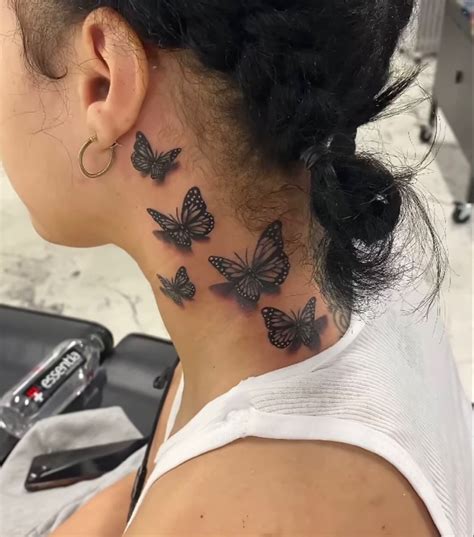 Butterfly Neck Tattoo Small Neck Tattoos Side Neck Tattoo Spine