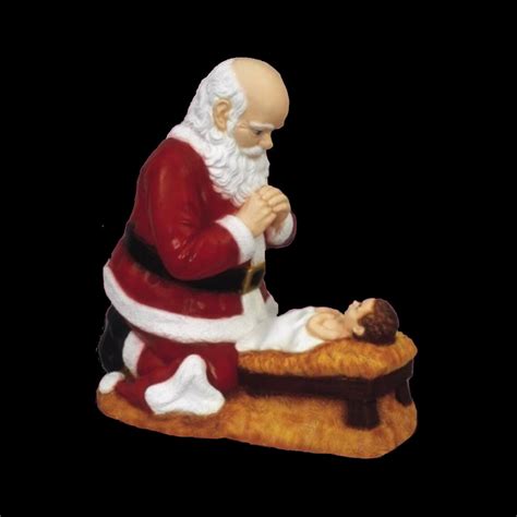 Kneeling Santa In Prayer Before The Christ Child 24 Etsy