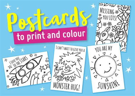 This is a real test for your little one. FREE "missing you" printable postcards to colour | 5 ...