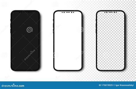 Smartphone Mockup Phone With Black White And Transparent Screen Cell
