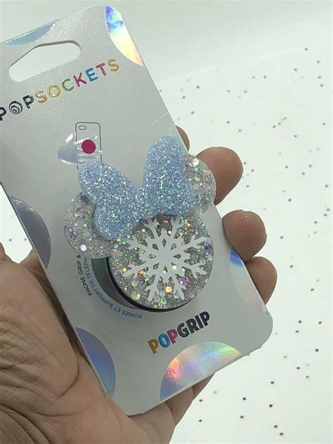 Disney Frozen Glitter Popsocket Minnie Ears Popsocket Silver Etsy