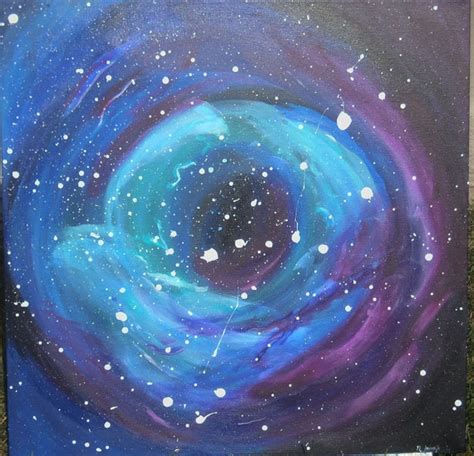 Space Art X Original Acrylic Nebula Painting Purple