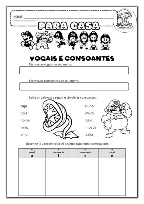 Atividades Vogais E Consoantes