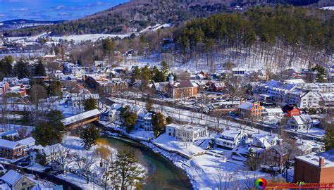 New England Photography Winter In Woodstock Vermont From Above