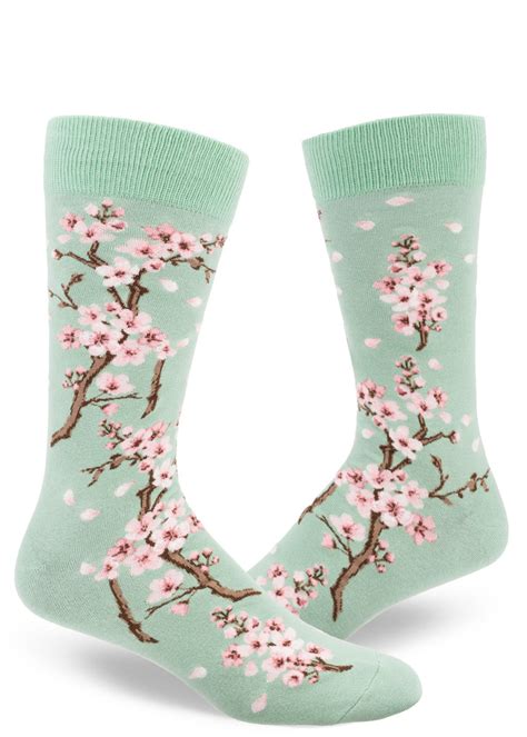 Cherry Blossom Socks For Men Beautiful Mens Floral Socks Cute But Crazy Socks