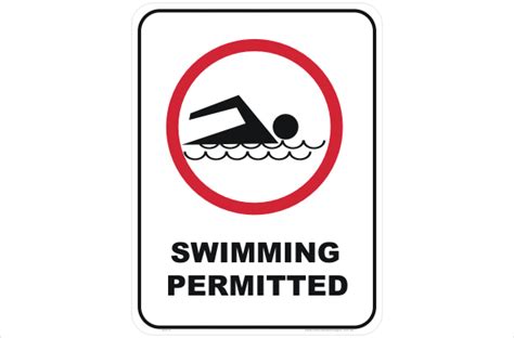 Swimming Permitted Sign R2418 National Safety Signs