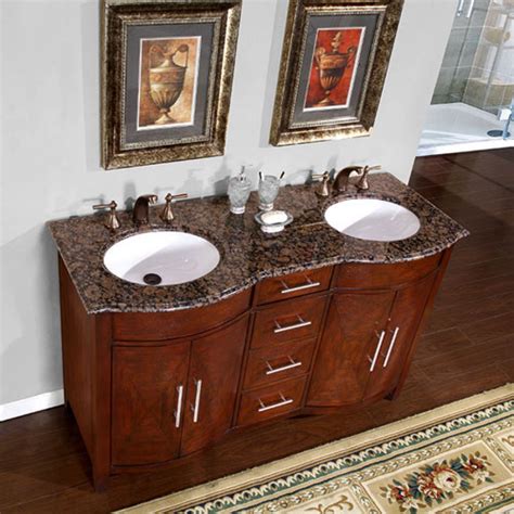 At vintage tub & bath we offer vanity sinks or bathroom sink cabinets to complete your bathroom. 58 Inch Double Sink Vanity with a Baltic Brown Top and ...