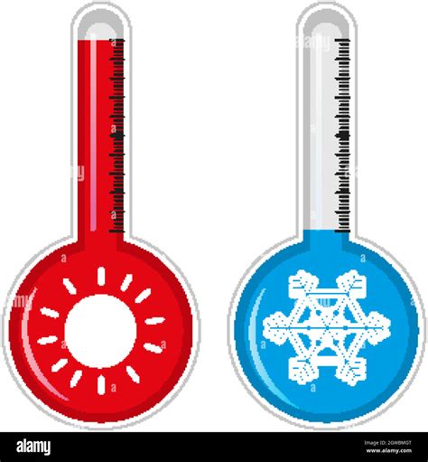Cartoon Thermometer Hot And Cold Stock Vector Images Alamy