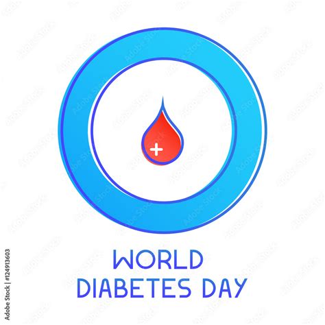 World Diabetes Day Awareness Poster Blue Circle With A Drop Of Blood