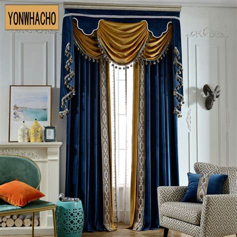 Custom Curtains Luxury Simple Modern Pure Flannel European Living Room