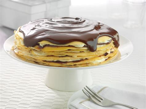 Chocolate Hazelnut Crepe Cake With Chocolate Sauce Recipe