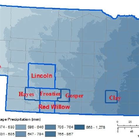 Map Of Nebraska Usa Showing Counties Where The Study Was Carried Out