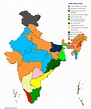 Map of Indian states by ruling party after the recent state elections ...