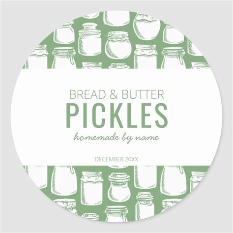 Homemade Pickle Round Sticker In 2022 Sweet Pickles