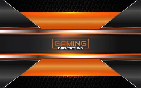 Premium Vector Abstract Futuristic Black And Orange Gaming Background