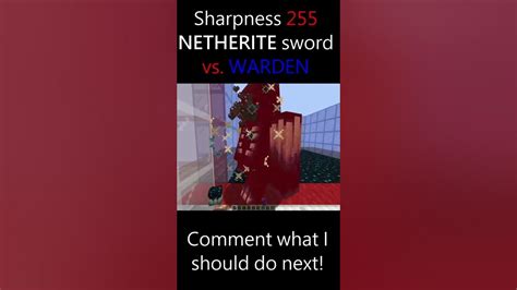 Minecraft Warden Vs Sharpness 255 Netherite Sword Youtube