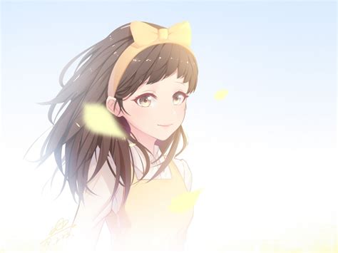 Desktop Wallpaper Gorgeous Anime Girl Yellow Eyes Original Hd Image