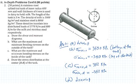 Solved A Stainless Steel Cylindrical Tank Of Inner Radius