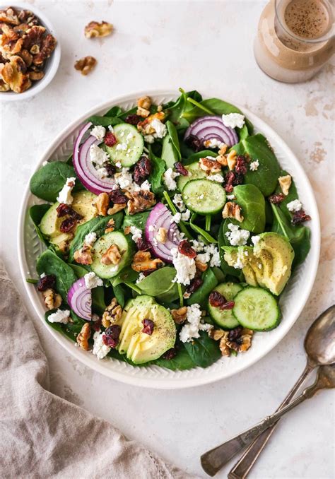 Easy Spinach Salad With Creamy Balsamic Vinaigrette Eating Bird Food