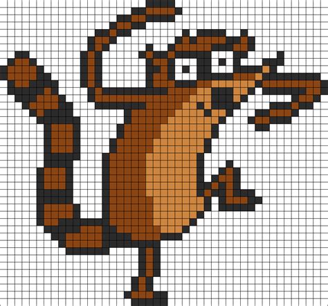 Rigby Perler Bead Pattern Bead Sprites Characters Fuse Bead Patterns