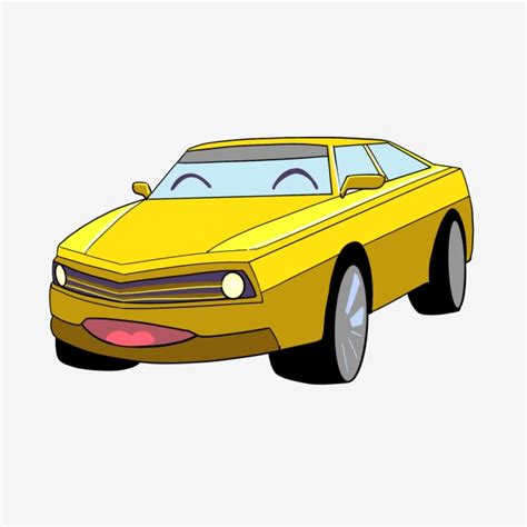 Yellow Car Cartoon Illustration Yellow Car Cartoon Vehicle Car PNG