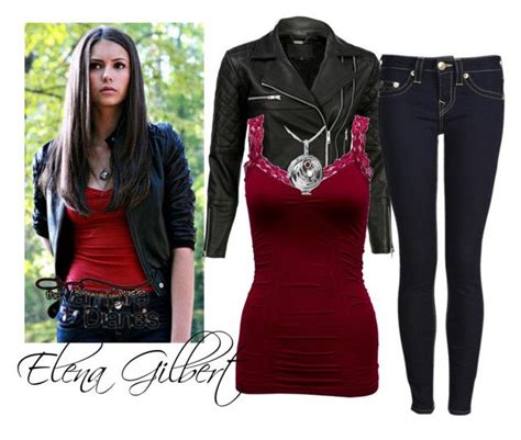 Elena Gilbert Vampire Diaries By Amylightwood Liked On Polyvore Featuring VIPARO And True